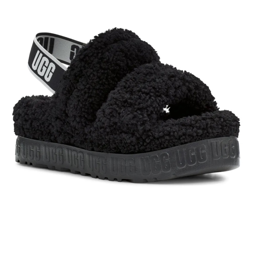 UGG Oh Fluffita Slipper Black Womens Size 8